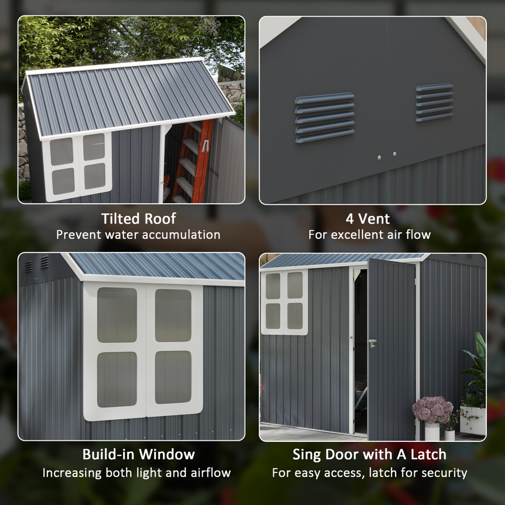 Galvanised Steel Storage Shed - Durable Design & Ample Space 7x6ft