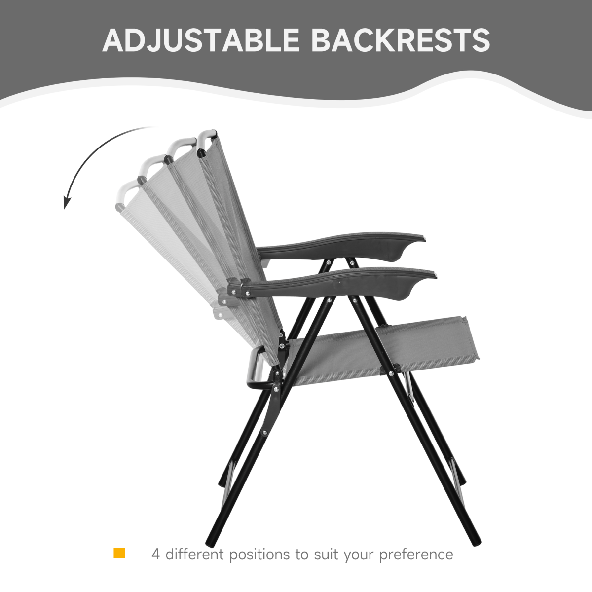 Patio Bistro Set Folding Chairs Garden Coffee Table for Balcony Grey Outsunny