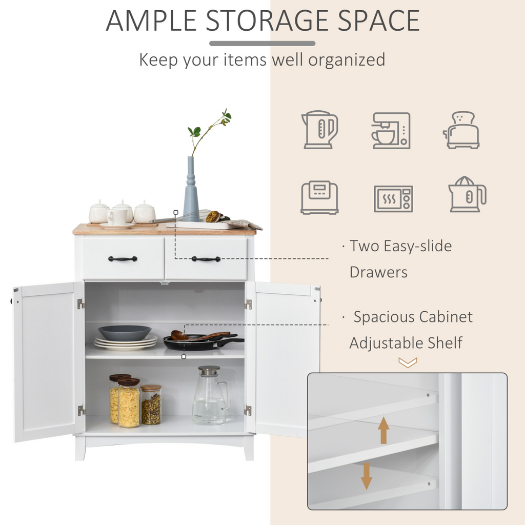 Simple Kitchen Cupboard Storage Cabinet w/ Drawer Living & Dining Room