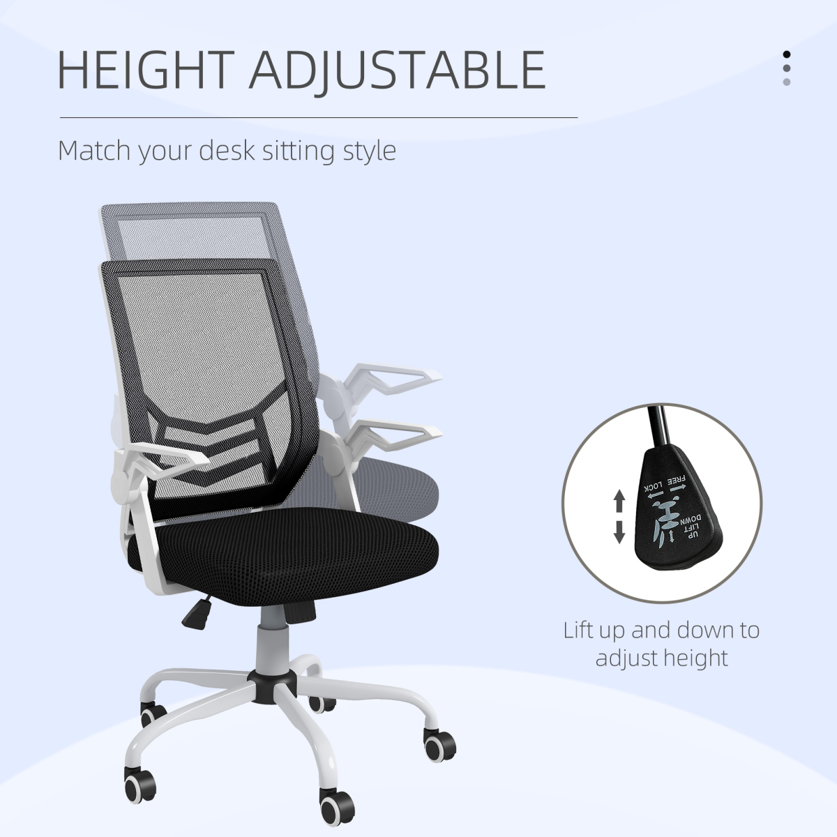 Vinsetto Mesh Swivel Office Chair Task Computer Chair with Lumbar Support, Black
