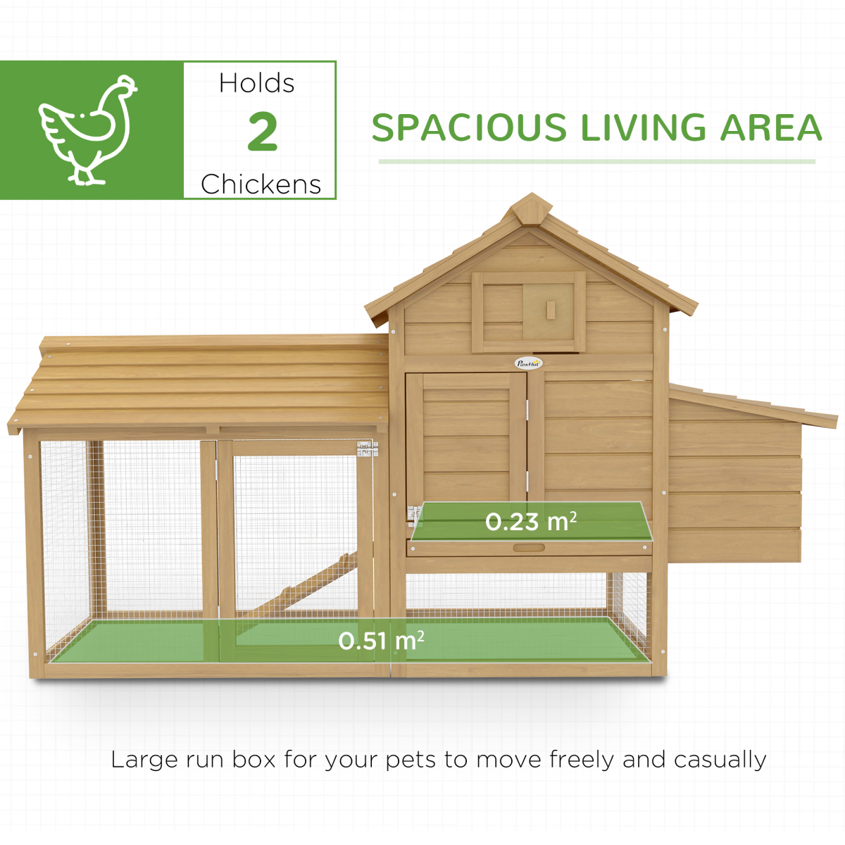 Small Chicken Coop Hen Cage Nesting Box Outdoor Run Wood Color 150.5 x 54 x 87cm