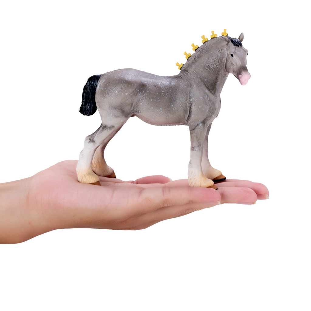 Shire Horse Dapple Grey Toy  Realistic Equestrian Figurine