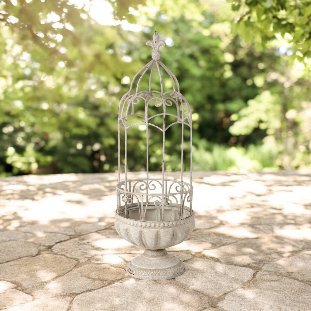 61cm Cream Metal Planter