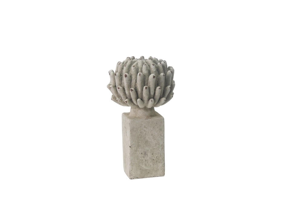 Flower on a Base Garden Ornament Resin Art Sculpture Figurine Stone Look 21cm