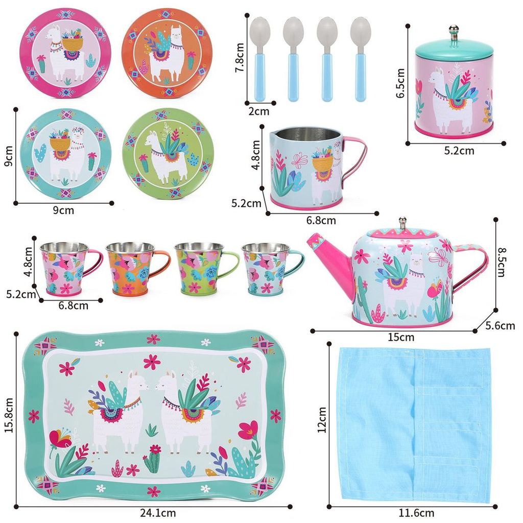 SOKA 18pc TIN TEA SET - LLAMA