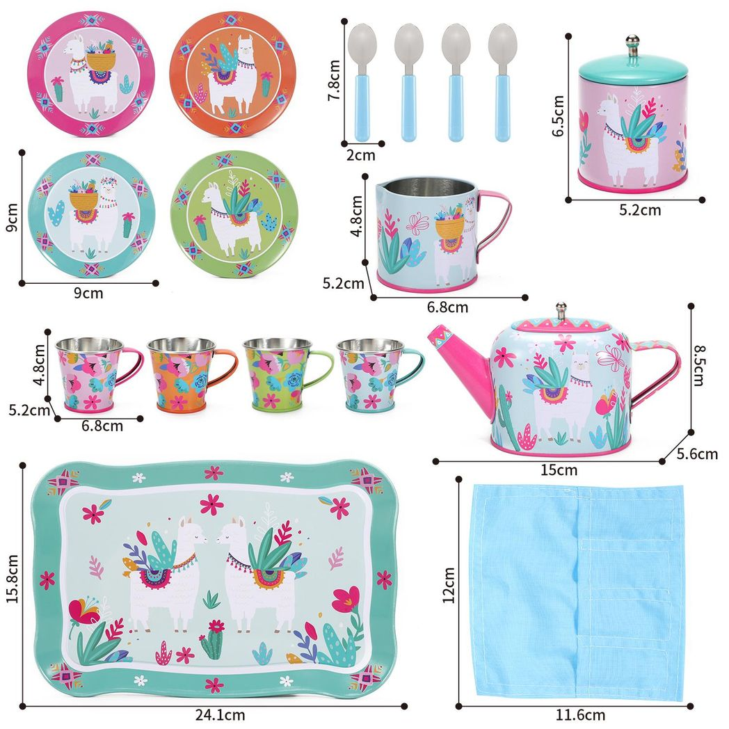 SOKA 18pc TIN TEA SET - LLAMA