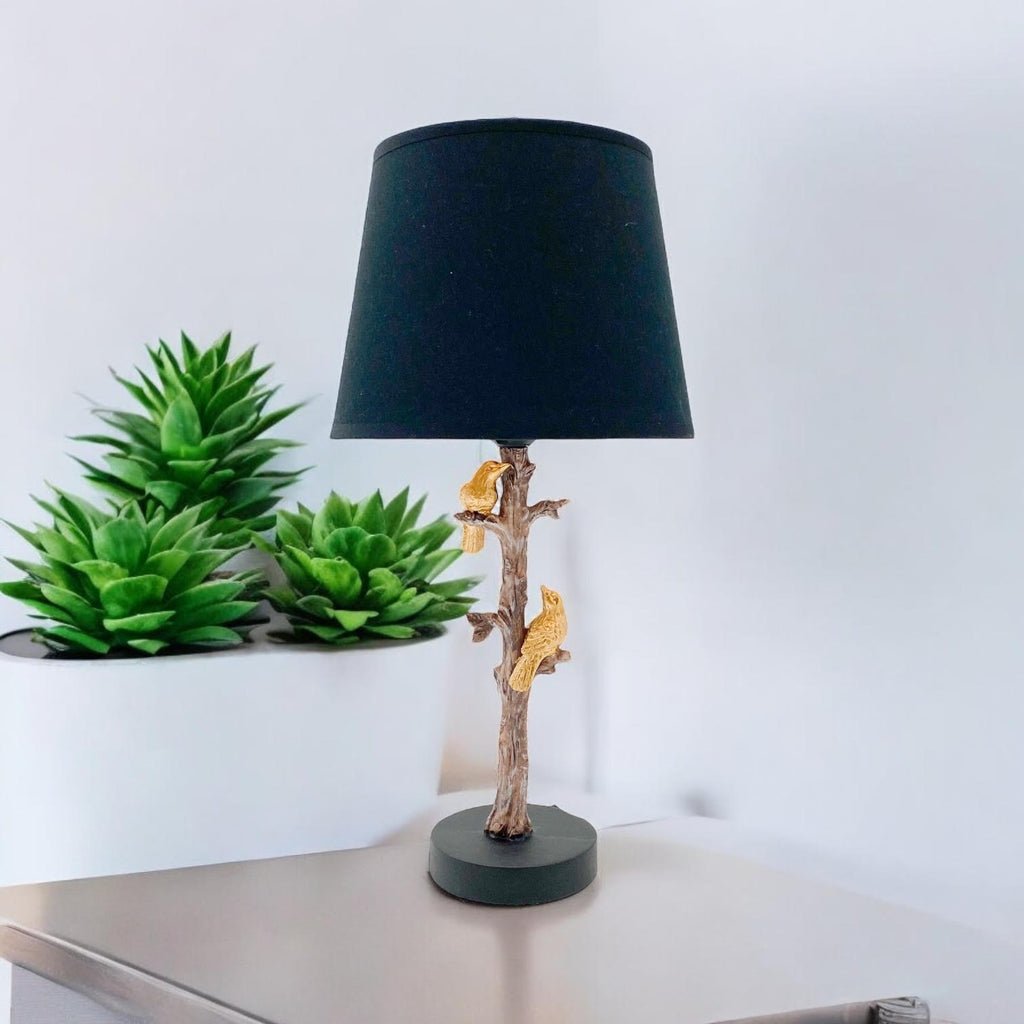 AcaciaHome Parrot Table Lamp with Drum Shade (Table Lamp 44cm)