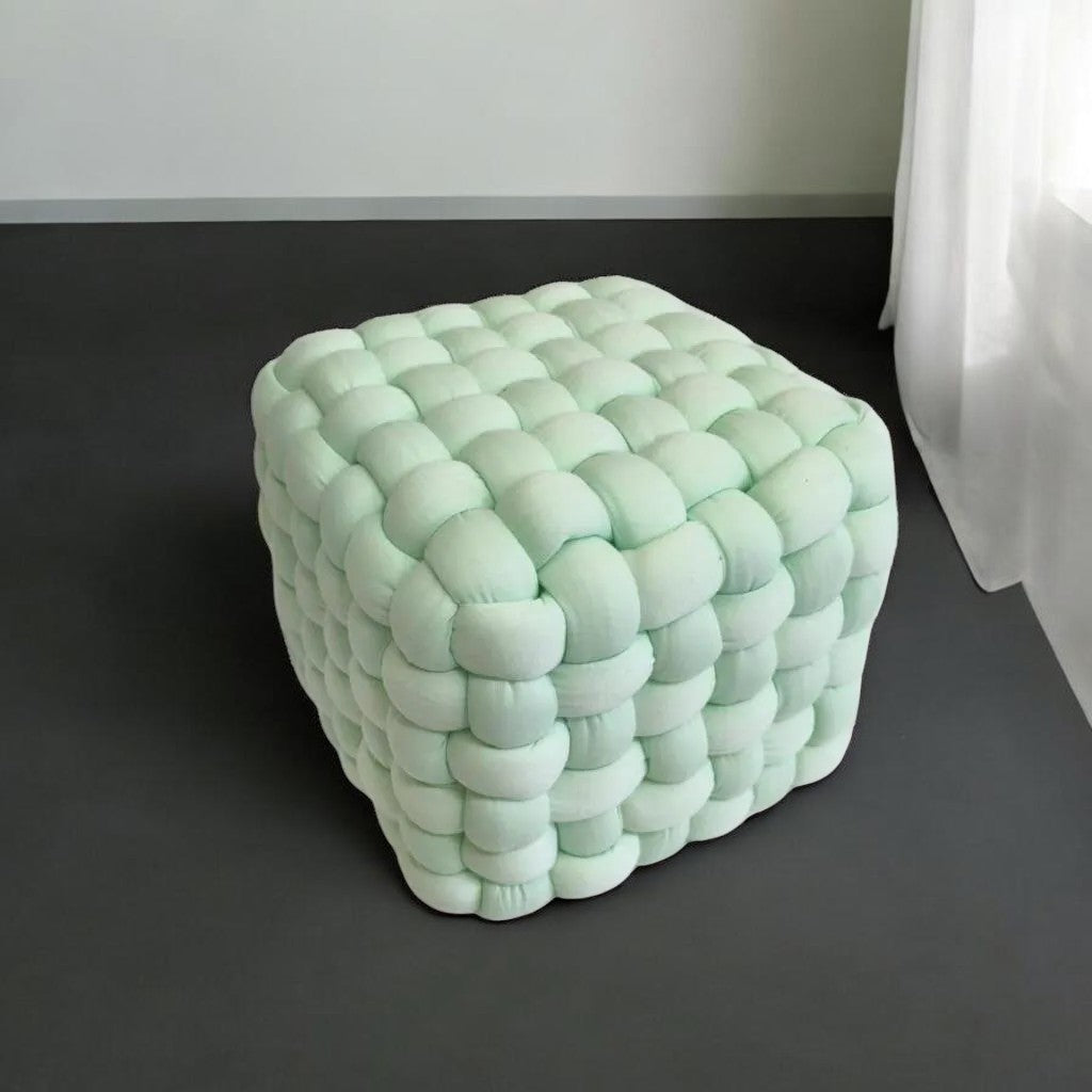 AcaciaHome Modern Velvet Upholstered Square Footstool Ottoman