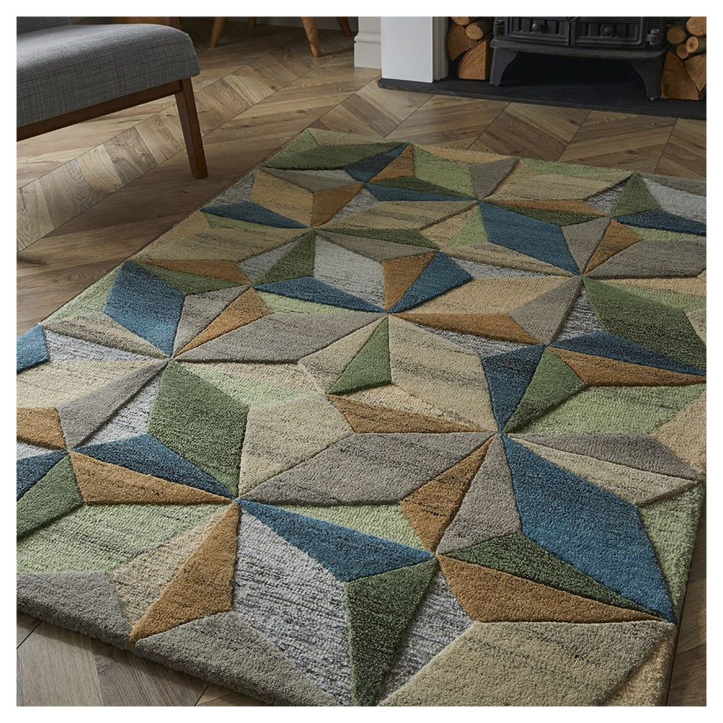 Lilianna Embossed Geo Wool 120x170cm Rug
