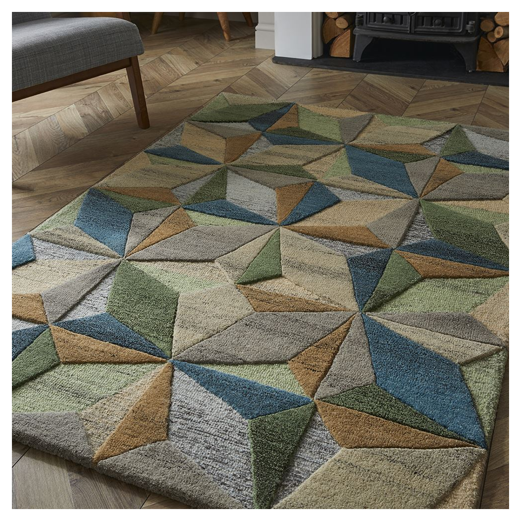 Lilianna Embossed Geo Wool 120x170cm Rug