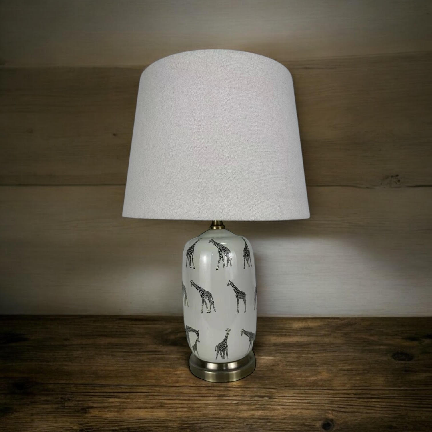 AcaciaHome Oriental Design Large Floral Ceramic Table Lamp with Drum Shade