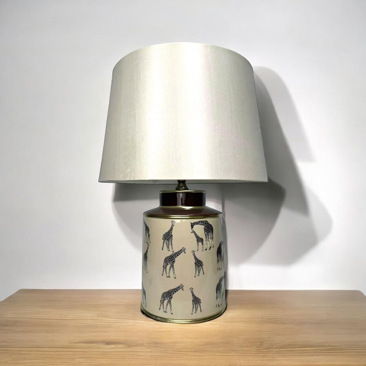 AcaciaHome Oriental Design Large Floral Ceramic Table Lamp with Drum Shade