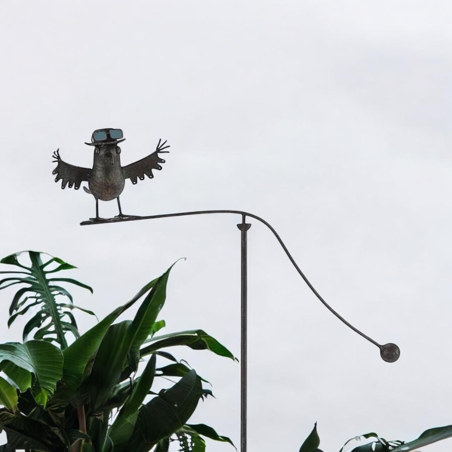 Durable Owl Bird Garden Spinner Metal Stake with Whimsical Spinning Motion