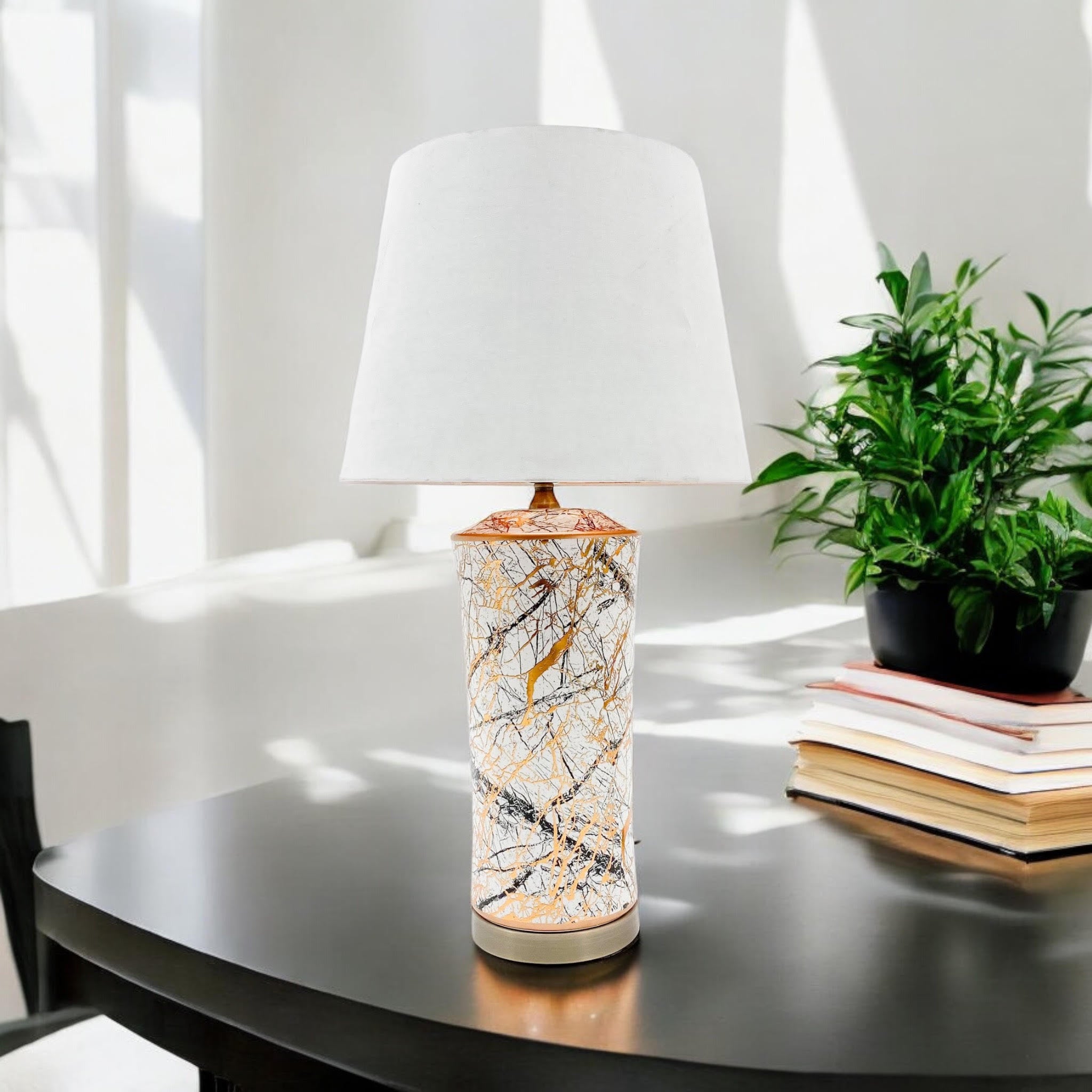 Modern Ceramic Table Lamp – Stylish Ceramic Lamp Available in Three Sizes