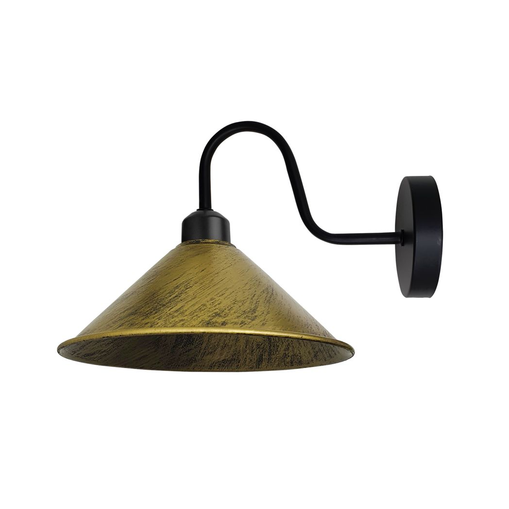 Brushed Brass Wall Light Fixture,Black Wall Sconce E27 Base Socket Screw Type