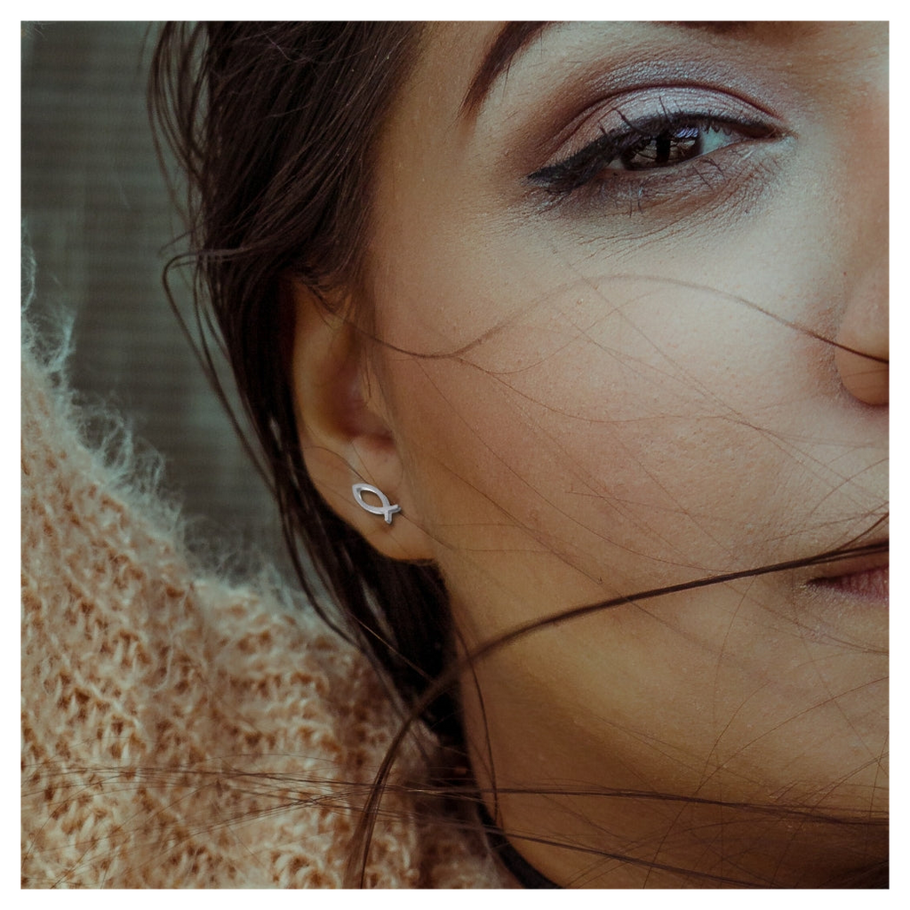 Christian Fish Stud Earrings