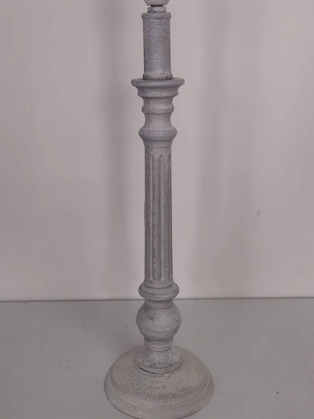 Modern Tall Wooden Washed Table Lamp (32cm Multicoloured with Shade)