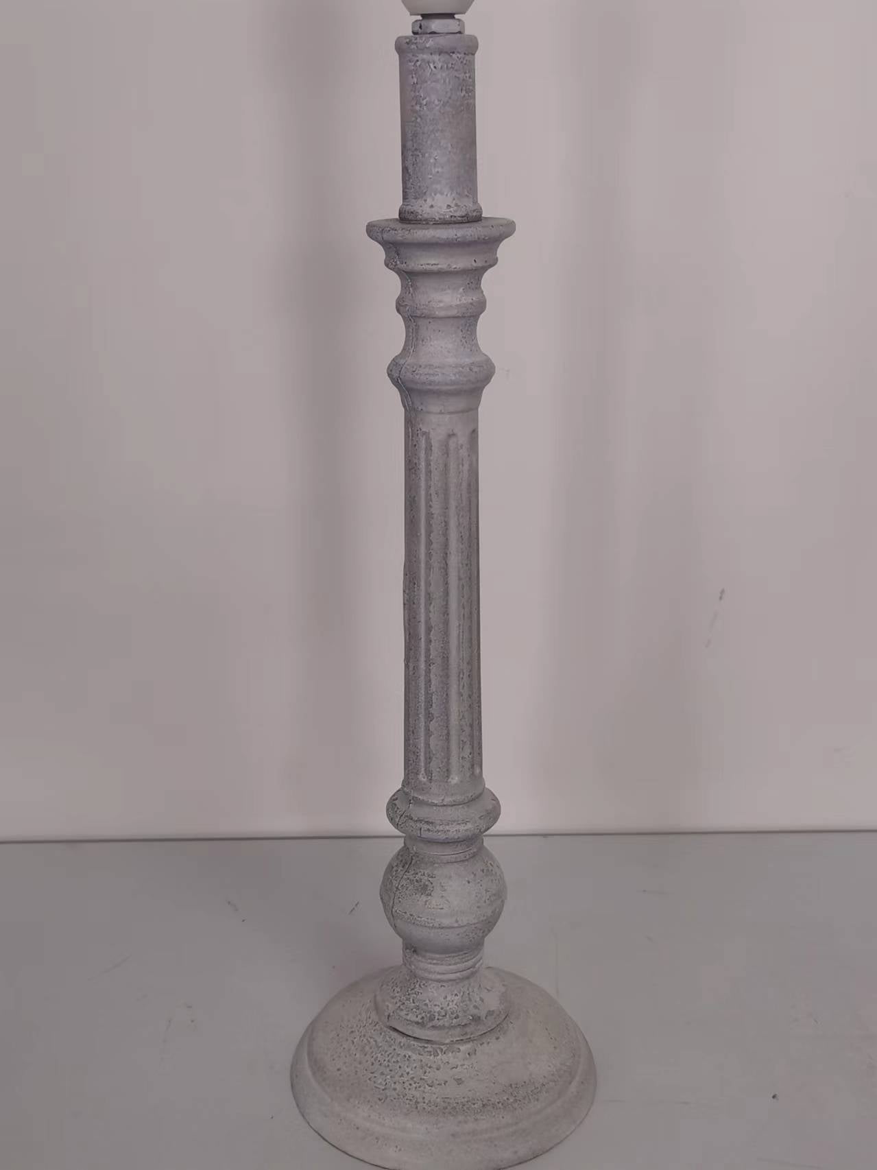 Modern Tall Wooden Washed Table Lamp (32cm Multicoloured with Shade)