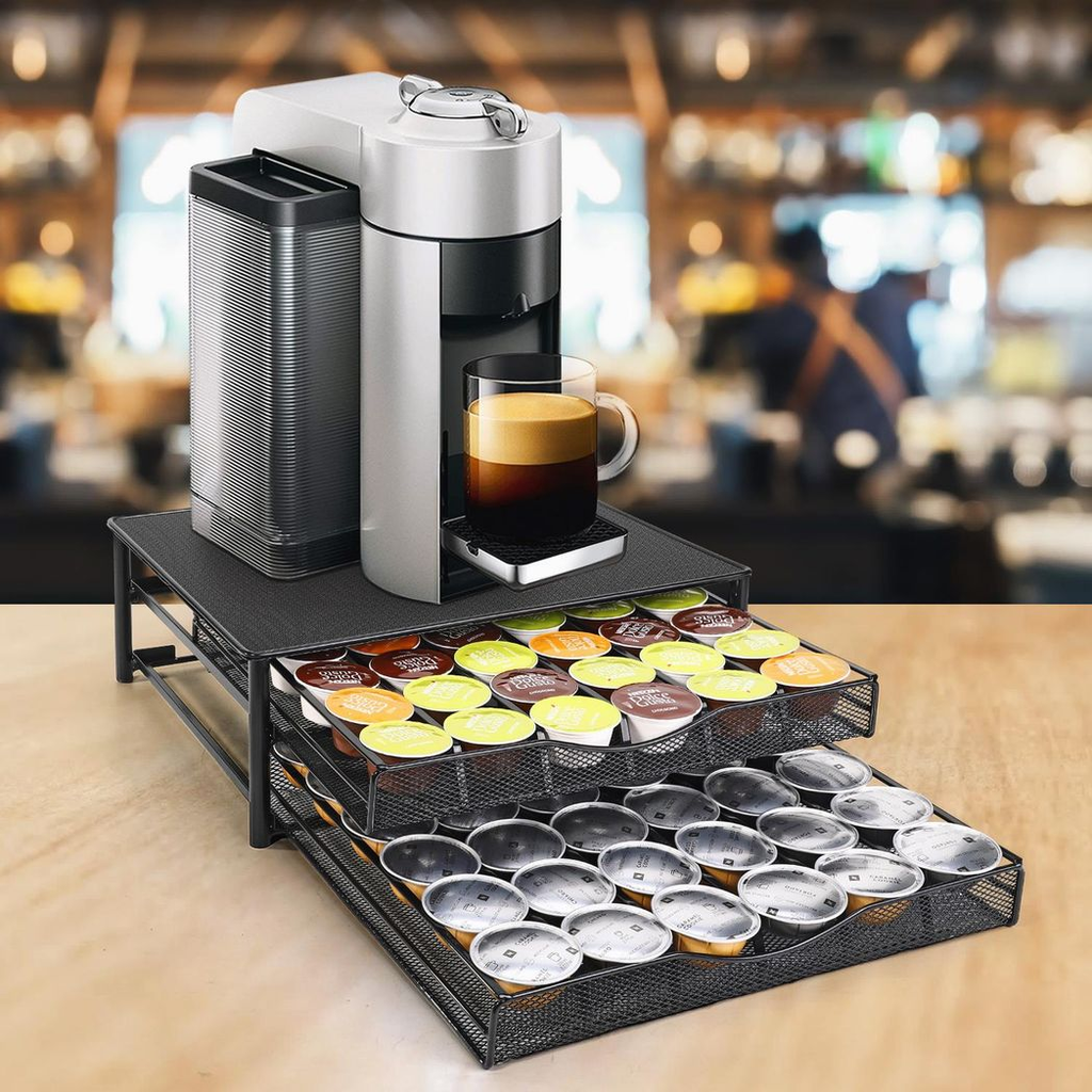 Vinsani Black Coffee Pod Double Drawer