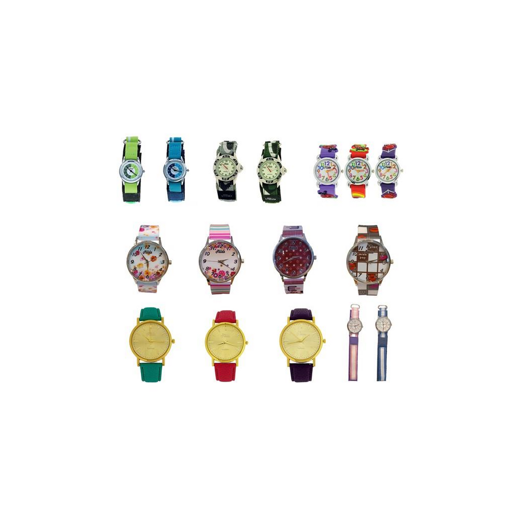Relda Ladies/Boys/Girls Analogue Silicone nylon Strap 12 Mix Watches RELx12