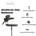 Stylish and Modern Metal Bird Feeder Birdbath Spinner Stake (Black, 51" Metal Bird)