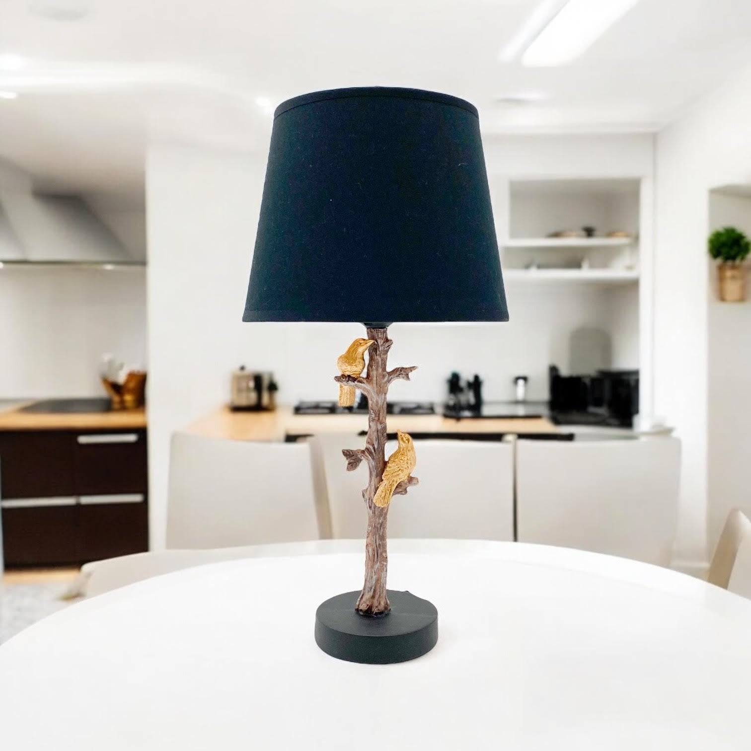 AcaciaHome Parrot Table Lamp with Drum Shade (Table Lamp 44cm)