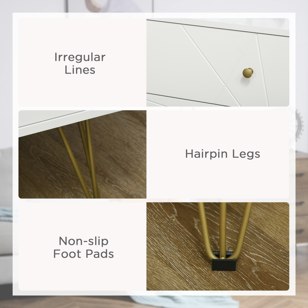 HOMCOM Chest of Drawers, 4 Drawers Dresser Storage Organiser for Bedroom