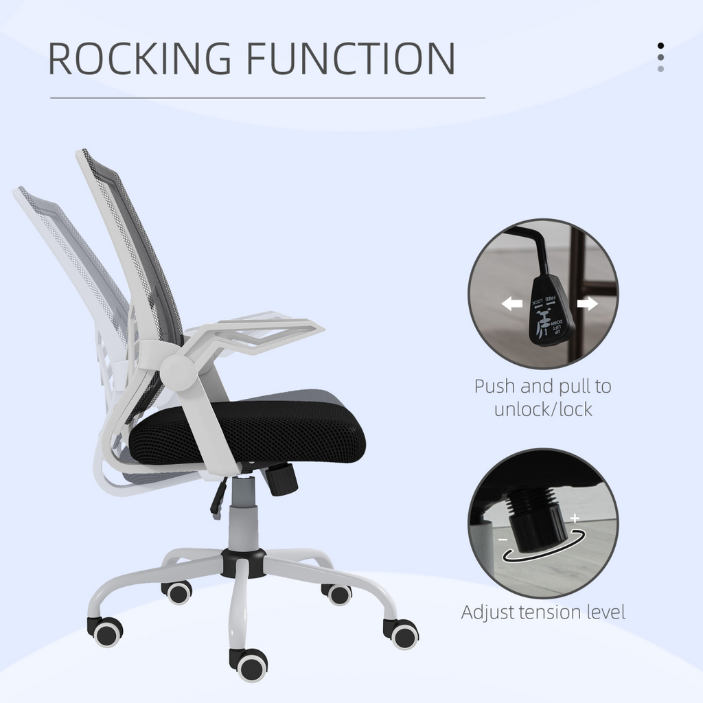 Vinsetto Mesh Swivel Office Chair Task Computer Chair with Lumbar Support, Black