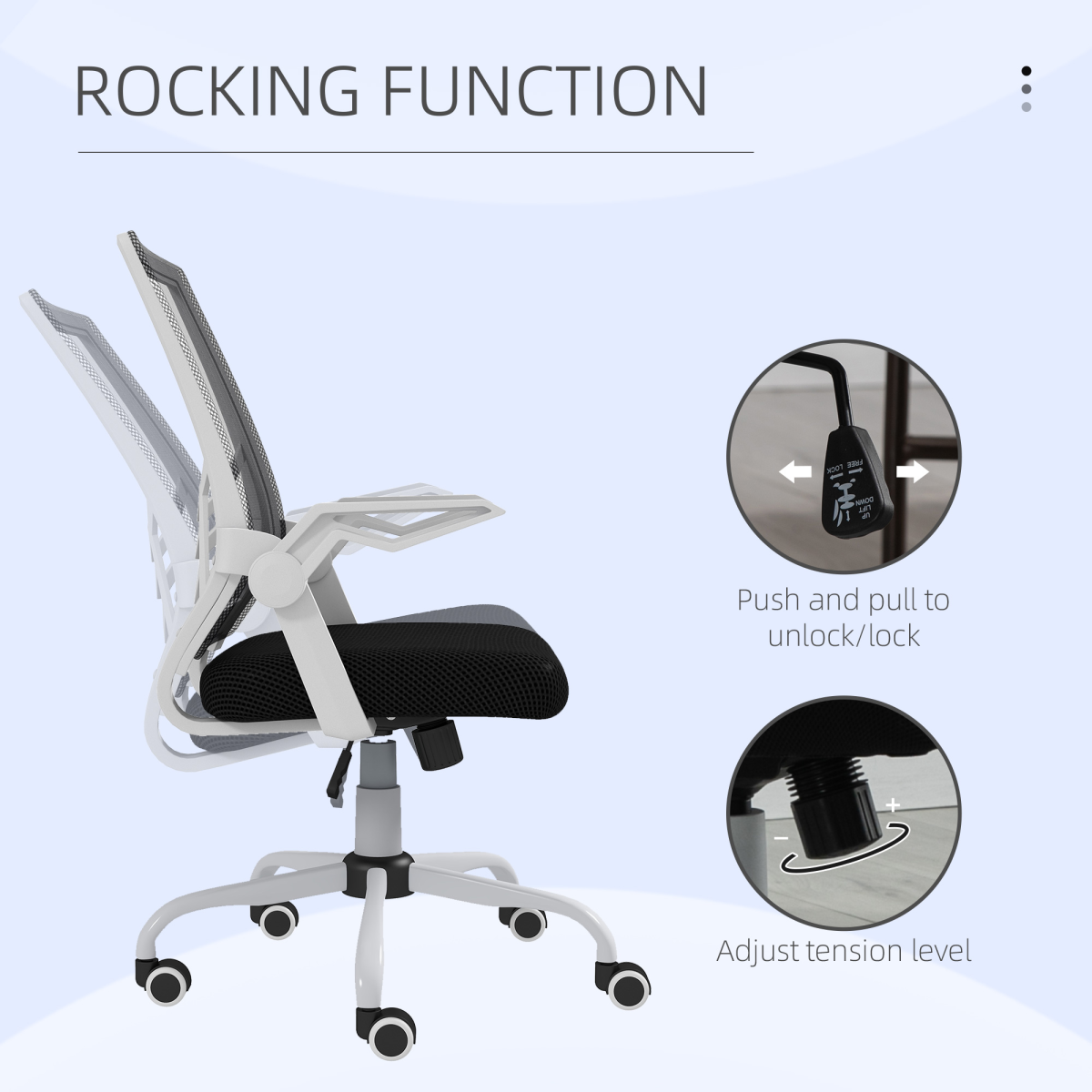 Vinsetto Mesh Swivel Office Chair Task Computer Chair with Lumbar Support, Black
