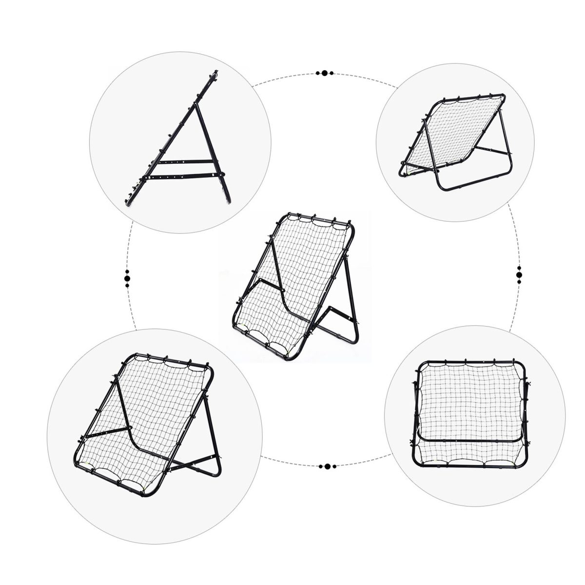Rebounder Net Kids Adults Football Training Aid Practice Adjustable HOMCOM