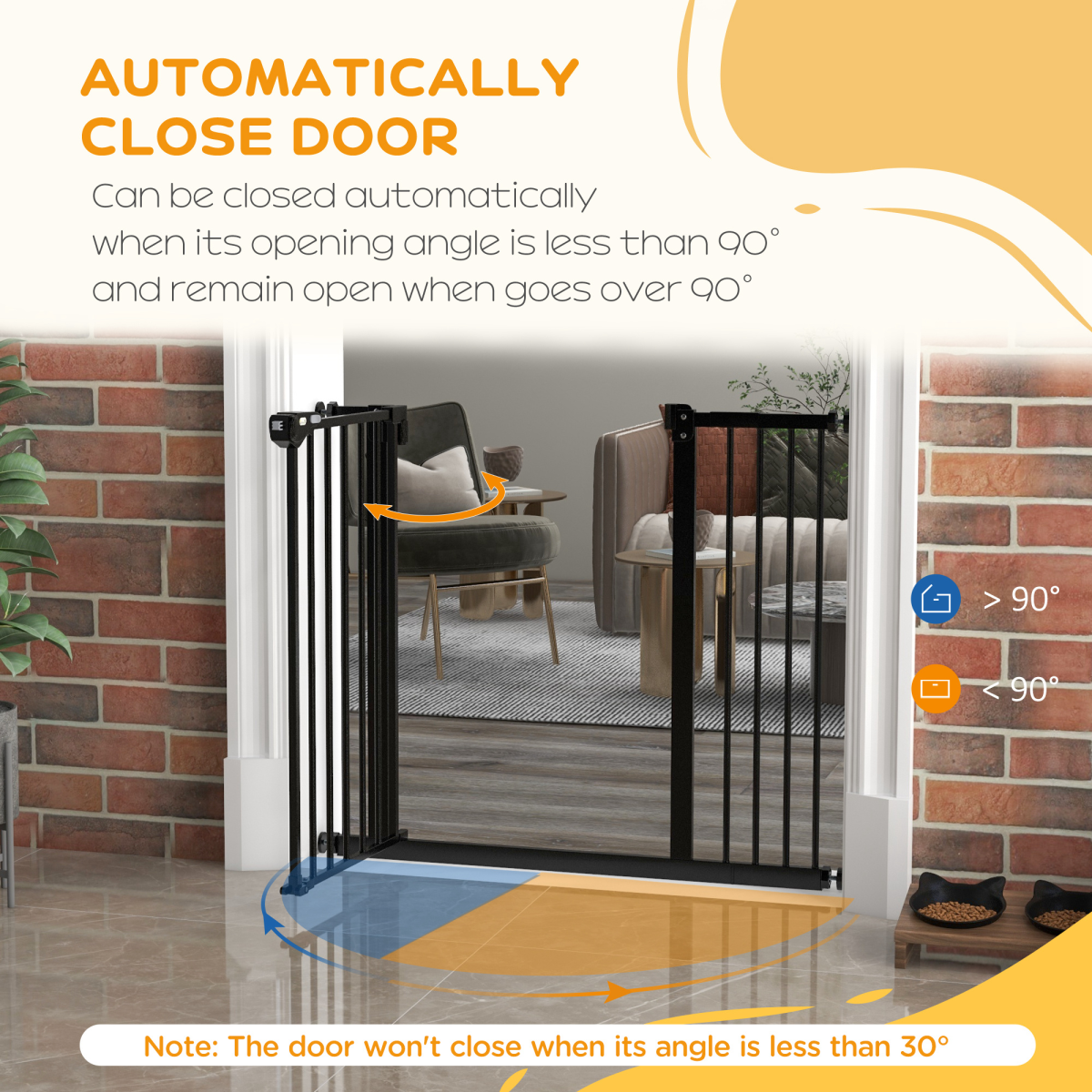 PawHut Adjustable Safety Gate with 1 Extensions and Four Adjustable Screws, Black