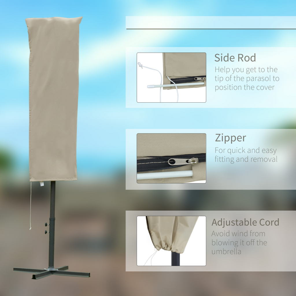 Cantilever Umbrella Cover Outdoor Parasol Protector Weatherproof with Zipper