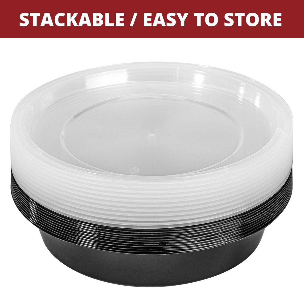 Vinsani 10pk ROUND 1 COMPARTMENT MEAL PREP CONTAINERS