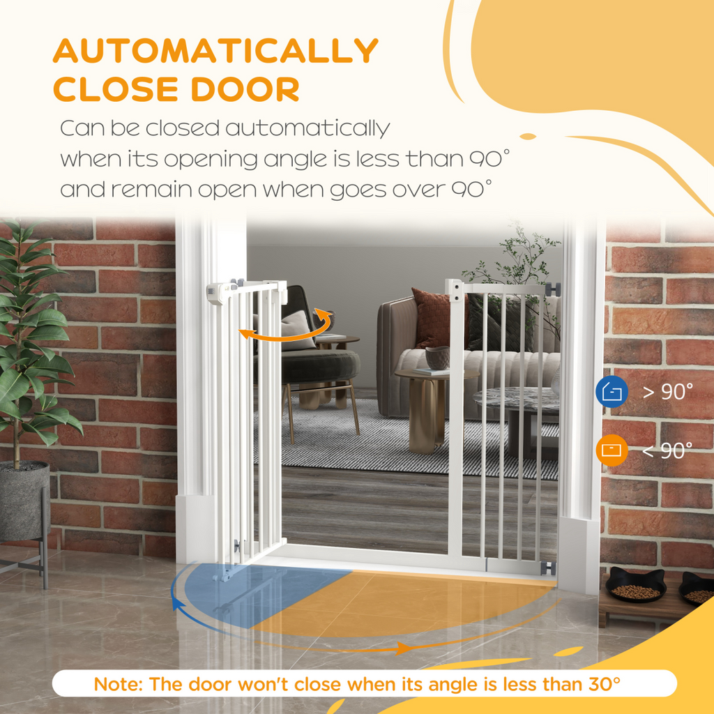 PawHut Adjustable Safety Gate with 1 Extensions and Four Adjustable Screws, White