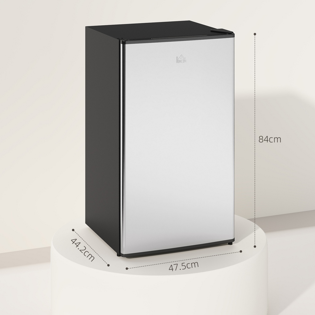 HOMCOM 91L Freestanding Under Counter Fridge Silver Tone