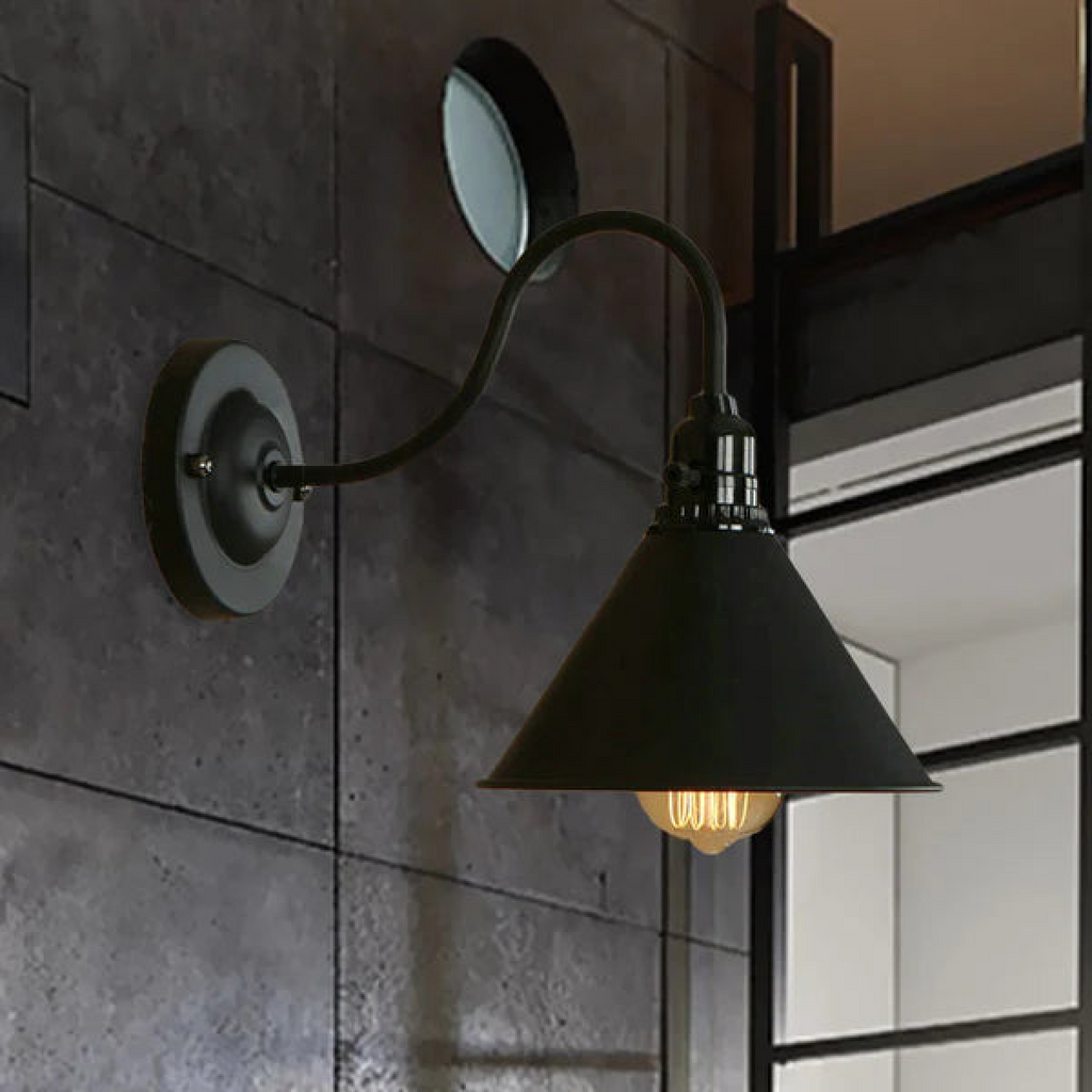 Black Cone Wall Light~2673