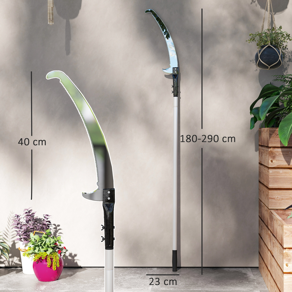 Outsunny 1.8-2.9 m Telescopic Tree Pruner, Tree Lopper Long Reach