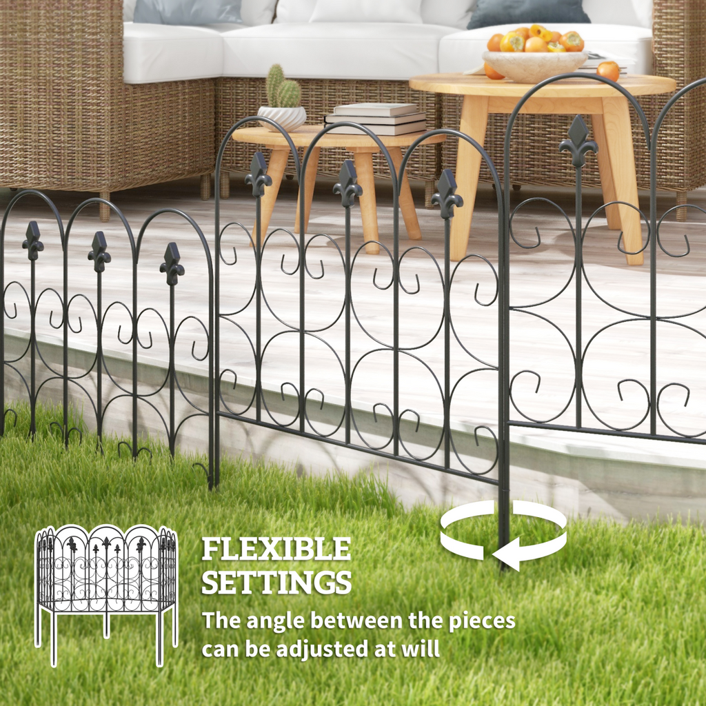 5PCs Decorative Garden Fencing Metal Border Edging