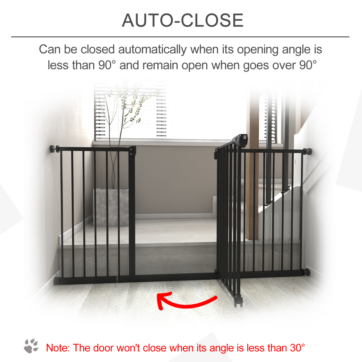 Adjustable Safety Gate 3 Extensions and Four Adjustable Screws, PawHut