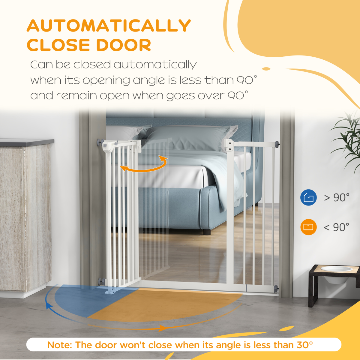 PawHut Adjustable Safety Gate with 2 Extensions and Four Adjustable Screws, White
