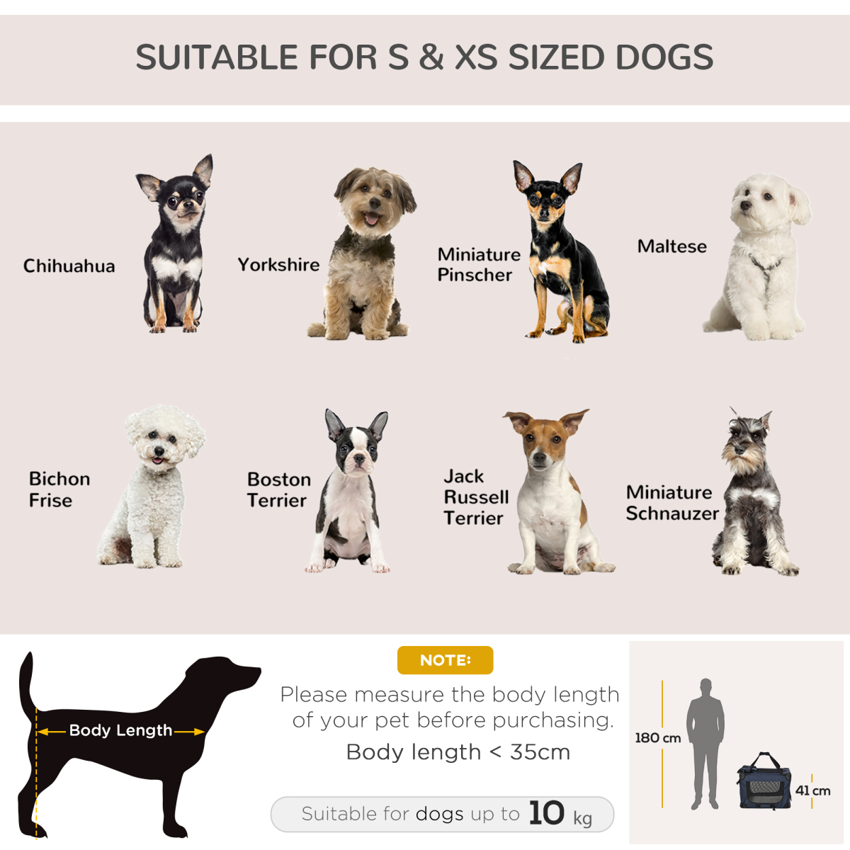 60cm Folding Pet Carrier Bag Soft Portable Cat Puppy Cage with Cushion Storage