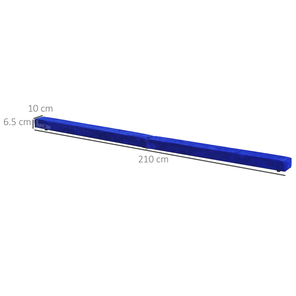 HOMCOM 2.1m Balance Beam Trainer Fold Performance Gymnastics, Blue