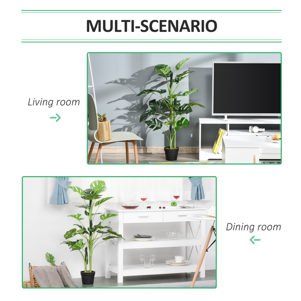 Artificial Monstera Tree  21 Leaves Palm Tree for Indoor Outdoor 1m