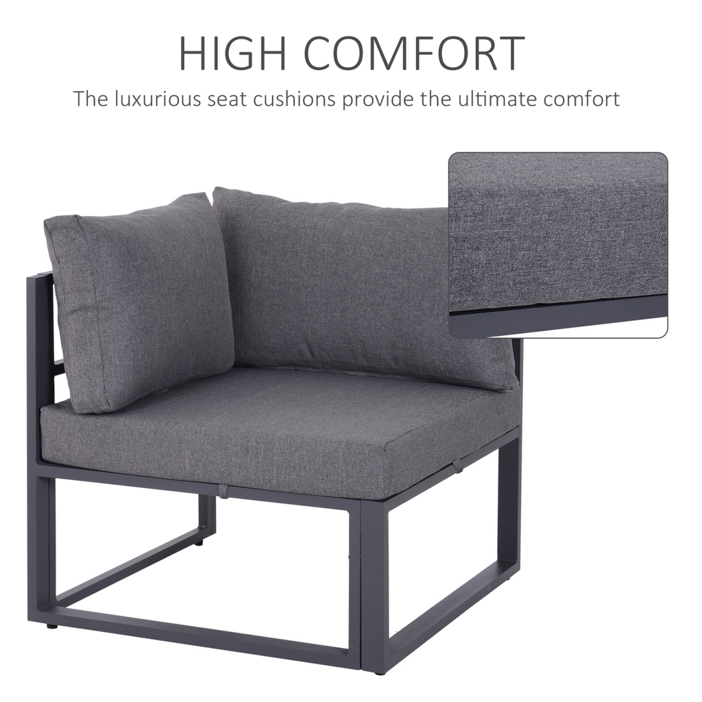 6Pcs Outdoor Sectional Sofa Set Conversation Aluminum Frame Cushion Outsunny