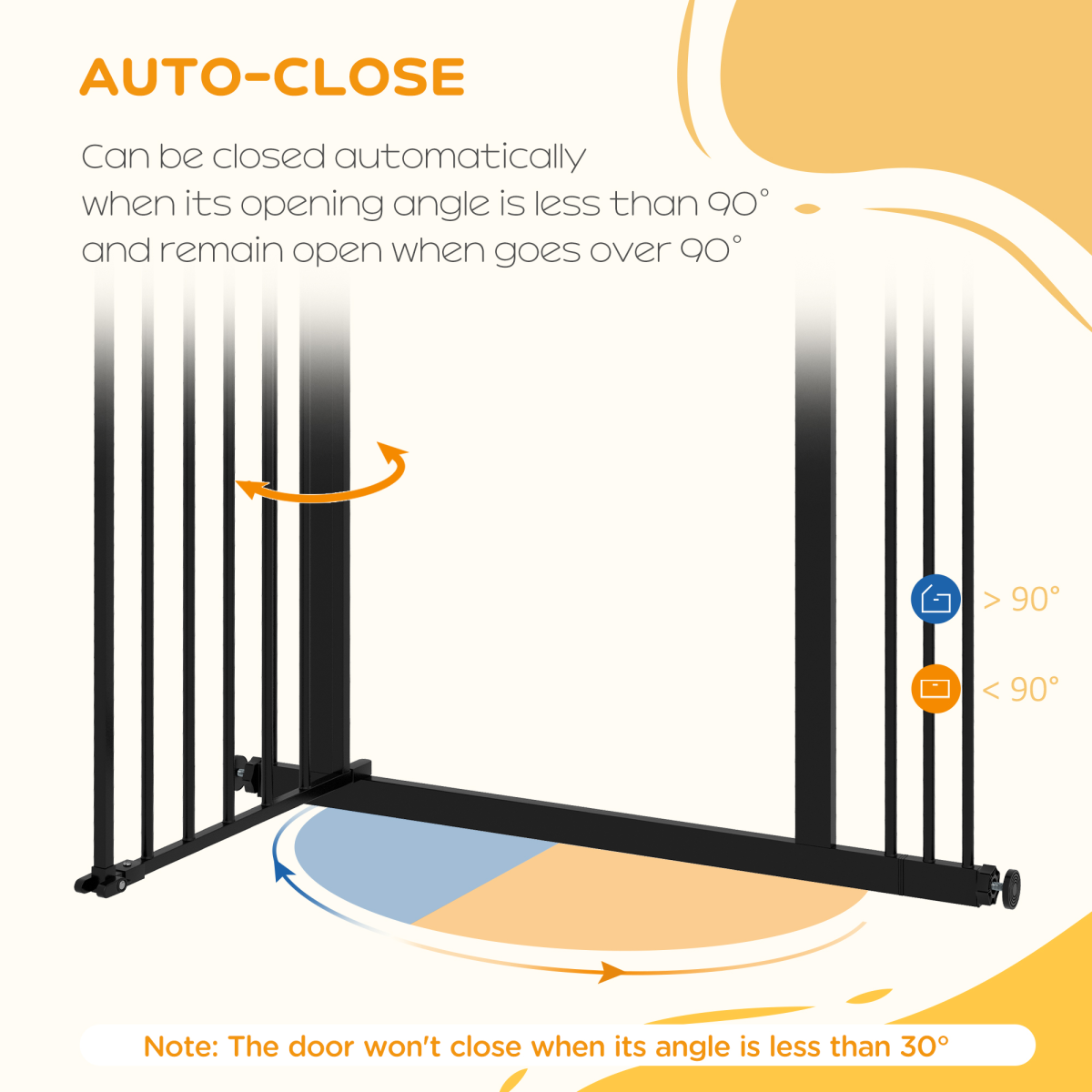 PawHut Adjustable Safety Gate with 1 Extensions and Four Adjustable Screws, Black