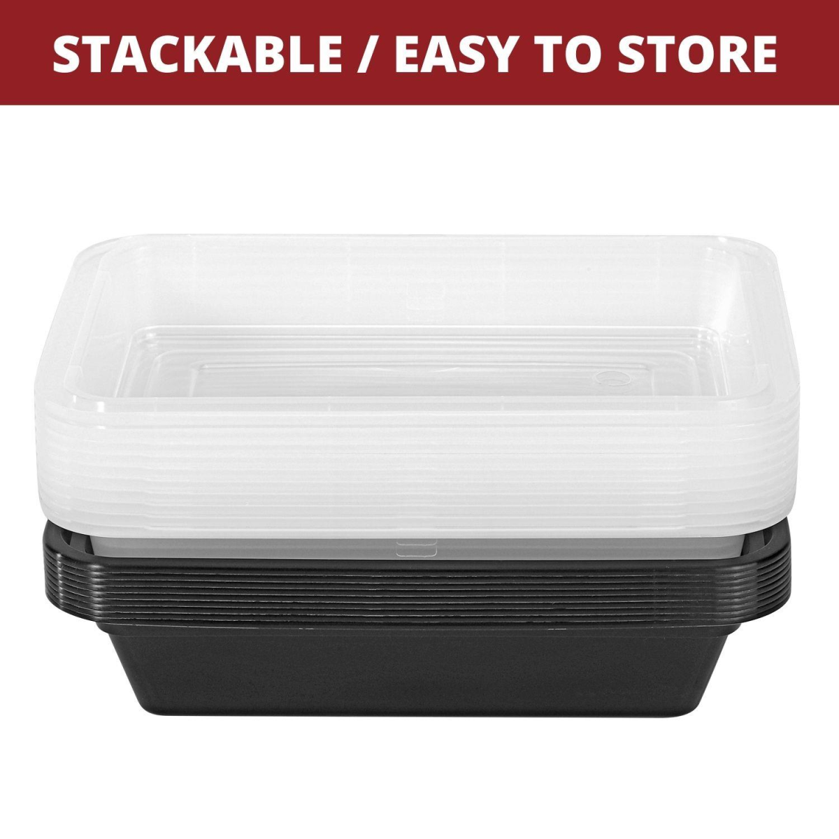 Vinsani 20pk 1 COMPARTMENT MEAL PREP CONTAINERS