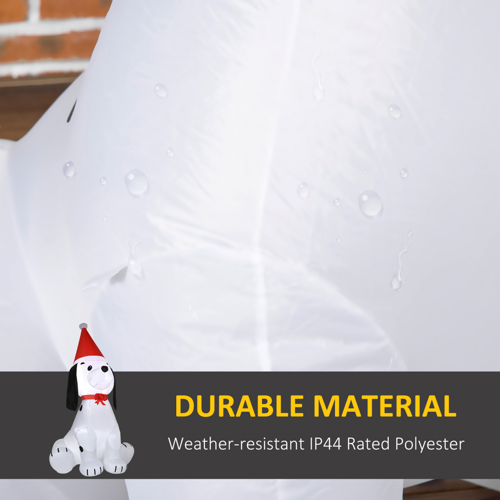 6ft Inflatable Christmas Puppy Dog Wearing Santa Hat Lighted Outdoor Indoor