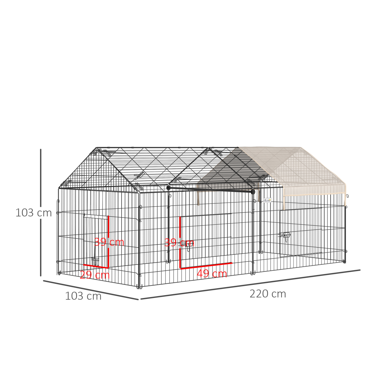 Outdoor Pet Shelter - Spacious Design and Weather Protection - Portable Cage