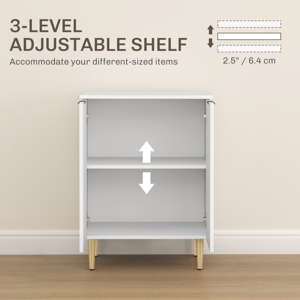 HOMCOM Sideboard Buffet Cabinet with Adjustable Shelf, White