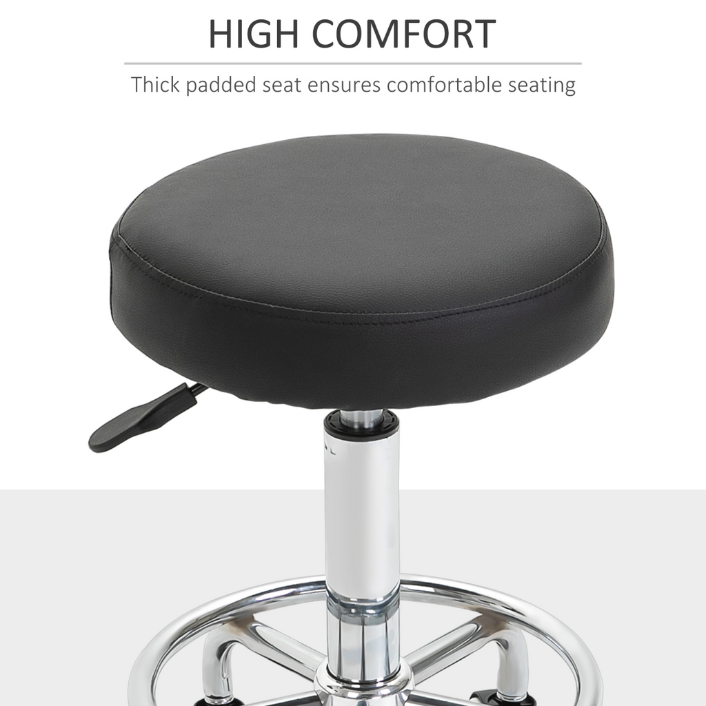Adjustable Stool PU Leather and Footrest